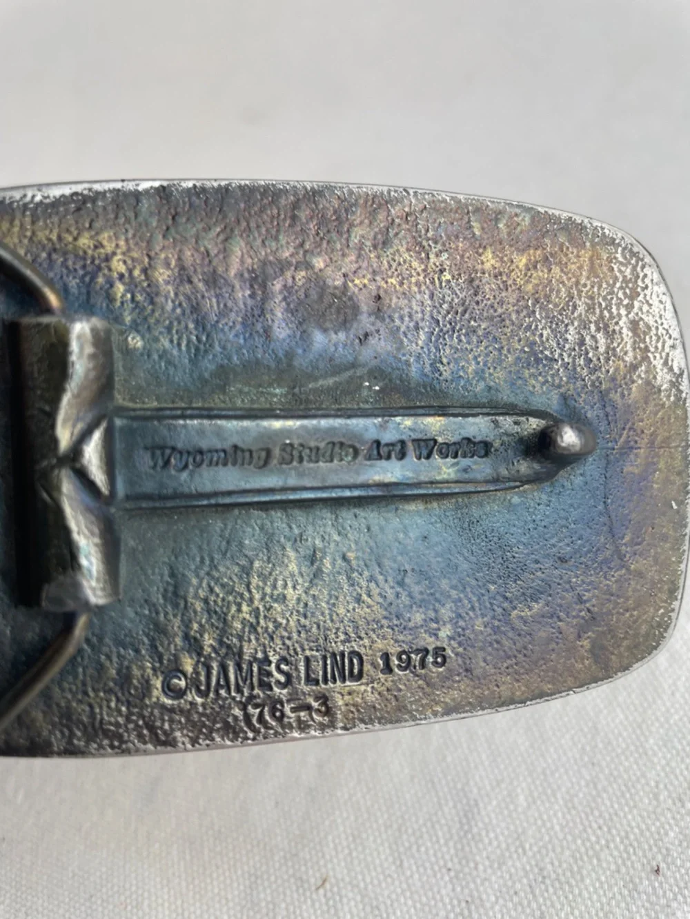 Vintage 1975 James Lind Bicentennial Buckle with Leather Belt